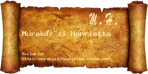 Muraközi Henrietta névjegykártya